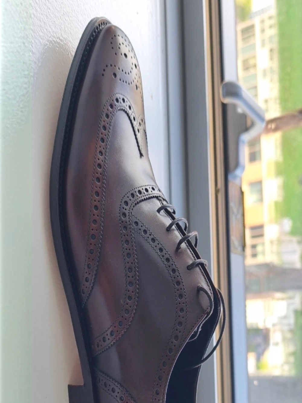 Prada Men's Full Brogue Leather Business Shoes | Brown | US 8.5 - Picture 3 of 6